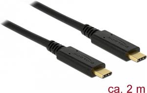 Kabel DELOCK, USB-C 3.1 (M) na USB-C (M), 2m, crni