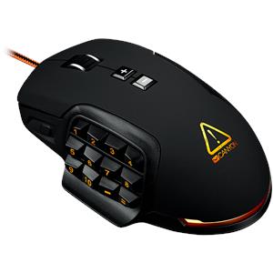 Miš Canyon CND-SGM9 Wired MMO gaming mice programmable, Pixart 3325 IC sensor, DPI up to 10000 adjustable and Marco setting by software, Black rubber coating