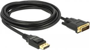 Kabel DELOCK, DisplayPort 1.2 (M) na DVI 24+1 (M), 3m