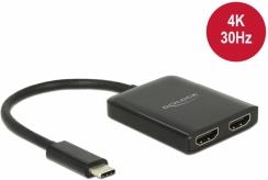 Razdjelnik DELOCK, USB-C (M) na 2x HDMI (Ž), 4K 30 Hz