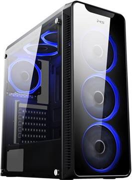 Kućište MS Aquarius Pro Gaming, windowed, MIDI, ATX, USB 3.0, bez napajanja, crno