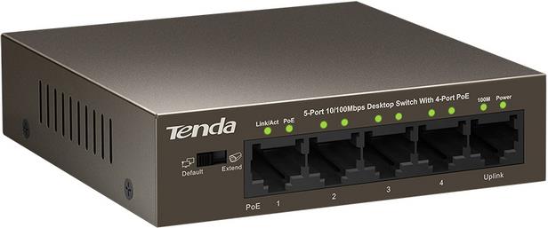 Switch Unmanaged, 5x10/100TX (4 PoE Plus 58W), ext. PSU, metalni