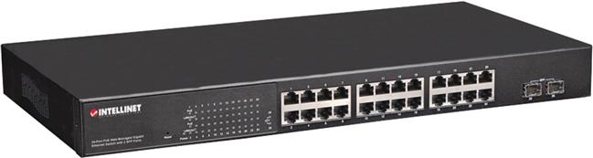 Switch L2 Managed, 24x10/100/1000T PoE Plus (240W) + 2xSFP