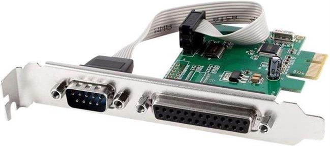 Gembird COM serial port LPT port PCI-Express add-on card, with extra low-profile bracket