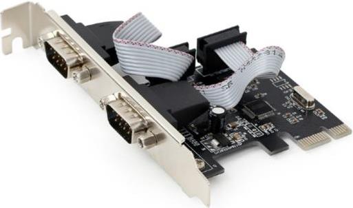 Gembird 2 serial port PCI-Express add-on card, with extra low-profile bracket