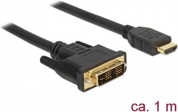 Kabel DELOCK, DVI 18+1 (M) na HDMI A (M), 1m