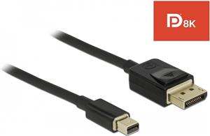 Kabel DELOCK, mini DisplayPort 1.4 (M) na DisplayPort (M) 8K 60Hz, 2m