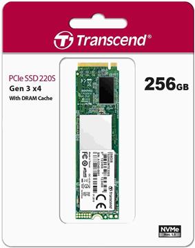 SSD Transcend 256GB, M.2 2280, PCIe Gen3x4, M-Key, 3D TLC, with Dram, TS256GMTE220S