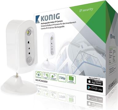 Nadzorna IP kamera unutarnja KONIG SAS-IPCAM300W, HD, bijela