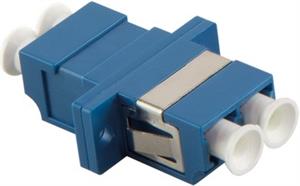 Opt. adapter LC duplex Ž/Ž, singlemode, ceramic sleeve, plavi