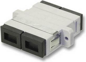 Opt. adapter SC duplex Ž/Ž, multimode OM1/OM2, metal sleeve, beige