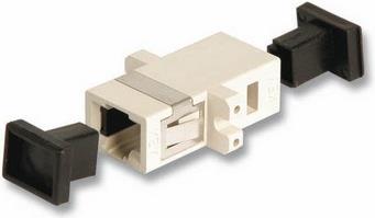 Opt. adapter SC simplex Ž/Ž, multimode, ceramic sleeve, beige