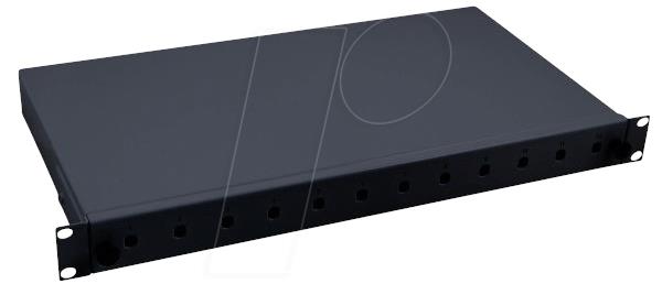 Opt. patch panel 19" 1U za 12xSC-D, izvlačivi, crni (RAL 9005)