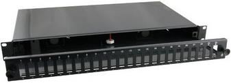 Opt. patch panel 19" 1U za 24xSC-D, izvlačivi, crni (RAL 9005)