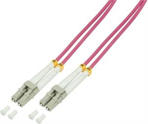Opt. prespojni kabel LC/LC duplex 50/125µm OM4, LSZH, ljubičasti, 1,0 m