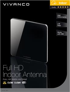 Antena VIVANCO 38891, Full HD, unutarnja, plosnati dizajn, LTE Filter