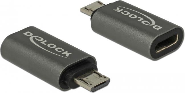 Adapter DELOCK, micro USB (M) na USB-C (Ž), antracit