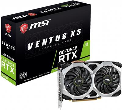 Grafička kartica MSI NVidia GeForce RTX 2060 VENTUS XS GDDR6 6GB/192bit, 1710MHz/1400MHz, PCI-E 3.0 x16, 3xDP, HDMI, TORX 2X Cooler(Double Slot) Backplate, Retail