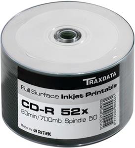 CD-R Printable Traxdata, Kapacitet 700MB, 50 komada, Brzina 52x