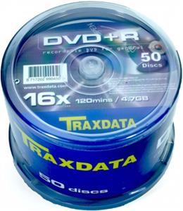 DVD-R Traxdata, Kapacitet 4,7GB, 50 komada, Brzina 16x, WHITE