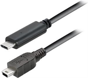 Transmedia USB type C plug - USB 2.0 type B Mini B plug, 1,0 m