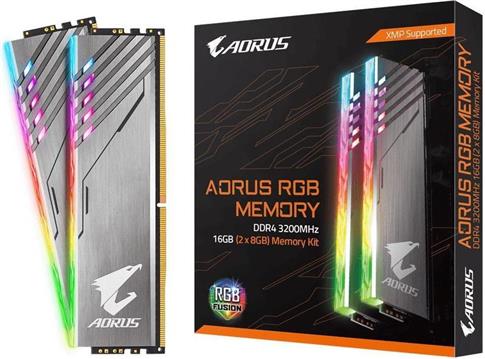 Memorija Gigabyte 16 GB 3200MHz DDR4 DIMM (Kit of 2x8GB) AORUS RGB, GP-AR32C16S8K2HU416R
