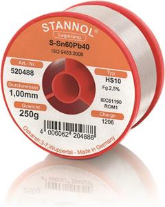 TINOL 1/4 kg 1mm, Stannol HS10 2,5% 520488