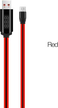 Kabel Hoco U29 LED displayed timing micro charging cable, red