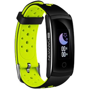 Smart watch Canyon CNS-SB41BG, 0.96inches LCD, IP68 waterproof, multi-sport mode, compatibility with iOS and android, weather display, Black-Green, Host: 48x22x12mm, Strap: 250x22mm, 25g
