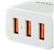 Canyon CNE-CHA05W Universal 3xUSB AC charger (in wall) with over-voltage protection, Input 100V-240V, Output 5V-4.2A, with Smart IC, white glossy color+ orange plastic part of USB, 89*46.3*27.2mm, 0.0