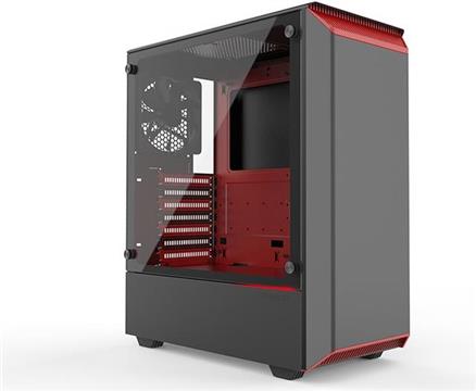 Phanteks Eclipse P300 TEMPERED STAKLO USB3 ATX crno / crveno kućište