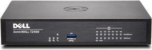 SONICWALL TZ400, (1GB RAM, 64MB FLASH), SMB firewall, 7X1GBE, 1 USB, 1 Console, no service