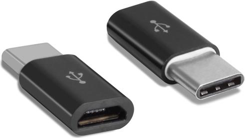 Adapter MAXMOBILE, micro USB-B (Ž) na USB-C (M), crni