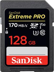 Memorijska kartica SANDISK, SDXC Extreme Pro, 128 GB, SDSDXXY-128G-GN4IN, class 10, V30 UHS-I U3, 170MB/s