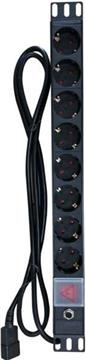 NaviaTec 8 Outlet Power Distribution Unit 8x Schuko Input Cable C14 PDU010