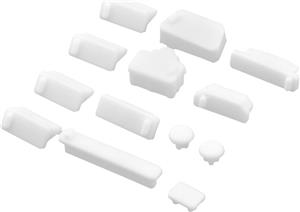 Univerzalni set silikonskih zaštita za portove prijenosnih računala, 13 dijelova, bijeli