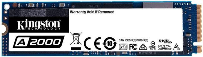 SSD Kingston A2000 1000G M.2 2280, NVMe, Read/Write: 2200 / 2000 MB/s, Random Read/Write IOPS 250K/220K, SA2000M8/1000G