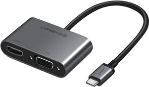 Ugreen USB-C na HDMI i VGA + PD adapter siva