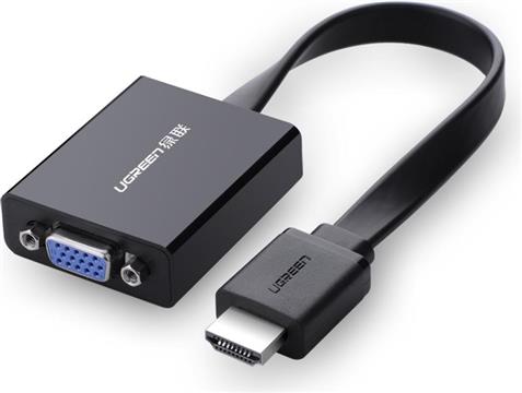 Ugreen HDMI na VGA + 3.5MM Audio + MicroUSB pretvarač crni