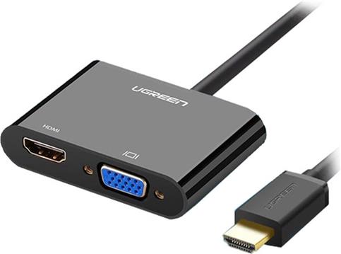 Ugreen HDMI na VGA + HDMI adapter crni