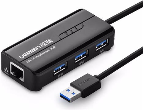 Ugreen USB 3.0 koncentrator do 3x USB A i RJ45