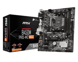 Matična ploča MSI B450M PRO-M2 MAX (SAM4, 2xDDR4, 1xPCI-Ex16, 2xPCI-Ex1, USB3.2, USB2.0, 4xSATA III, M.2, Raid, VGA, DVI-D, HDMI, GLAN) mATX Retail