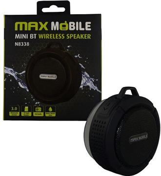 MAXMOBILE ZVUČNIK BLUETOOTH MINI 8338 VODOOTPORAN CRNI