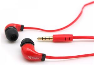 SBOX in-ear slušalice s mikrofonom EP-038 crvene