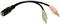 Cable Audio/Mic splitter adapter 3.5", 1 female to 2 male, 15 cm, Logilink