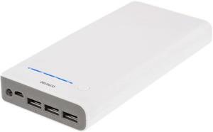 PowerBank Deltaco, 20.000 mAh, 3x USB, LED light, white, PB-816