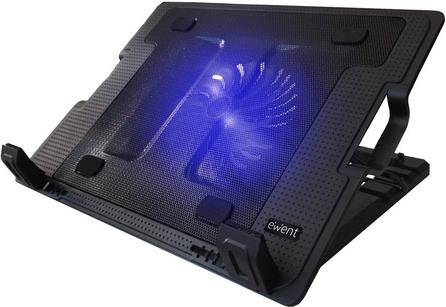 Stand Laptop cooling pad 17", silent fan, 2x USB, Ewent EW1258