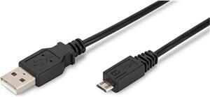 Cable USB-A 2.0 to Micro USB, 1.8m, black, Ewent