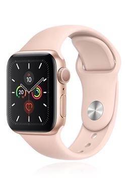 Apple Watch Series 5 GPS, 40mm Gold Aluminium Case with Pink Sand Sport Band, MWV72FD/A