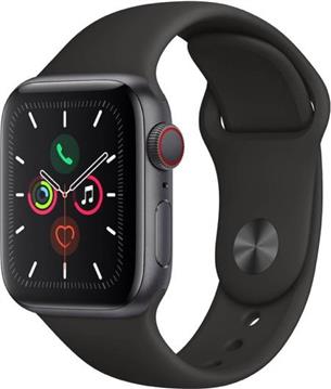 Apple Watch Series 5 GPS, 44mm Space Grey Aluminium Case with Black Sport Band - S/M & M/L, MWVF2FD/A